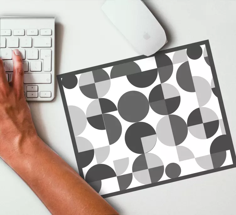 Pilkos abstrakčios formos plytelių pelės stalo padekliukai raštai - „Tenstickers“