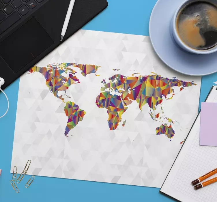 Spalvingas geometrinis vaizdas žemėlapio pelės kilimėlis - „Tenstickers“