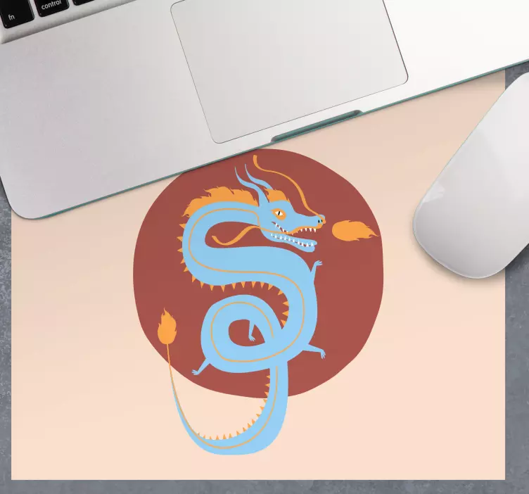 Stilizuota drakono iliustracija anime pelės kilimėlis - „Tenstickers“