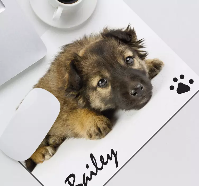 Personalizuota šuns nuotrauka ir vardas pelės kilimėlis - „Tenstickers“