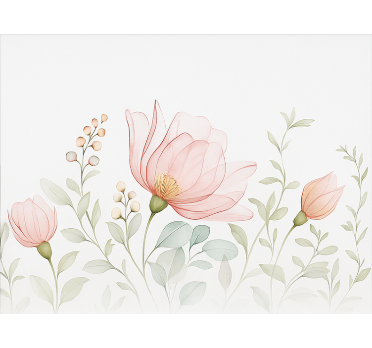 Abstraktūs permatomi gėlių raštai Roletai pagrindinis miegamasis - „Tenstickers“