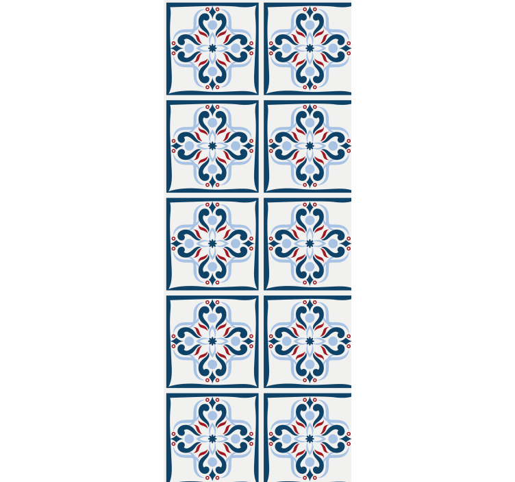Roletai virtuvei su mėlynomis ir raudonomis portugališkomis - „Tenstickers“