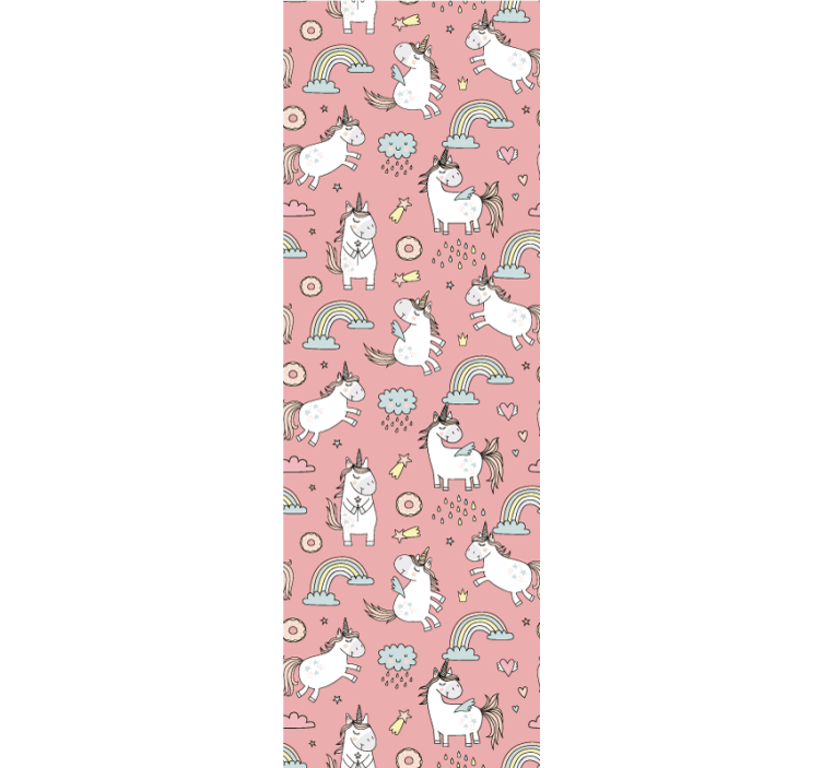 Roletai vaikų kambariui rožiniai vienaragiai ir vaivorykštės - „Tenstickers“