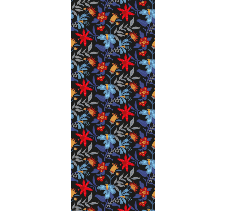 Roletai biuras gėlių raštas 'tricot' juodas - „Tenstickers“