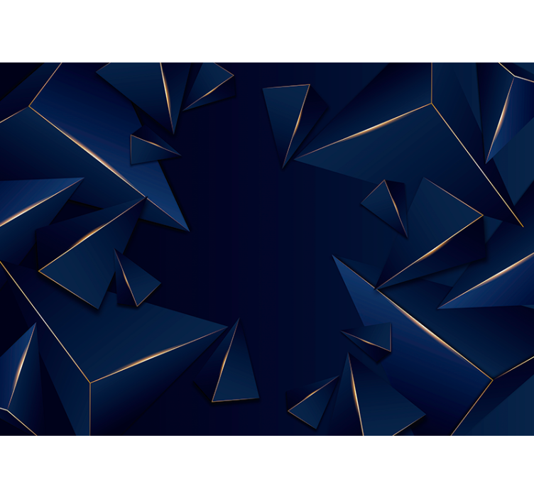 Roletai juoda mėlyna ir auksinė geometrinė raštas - „Tenstickers“
