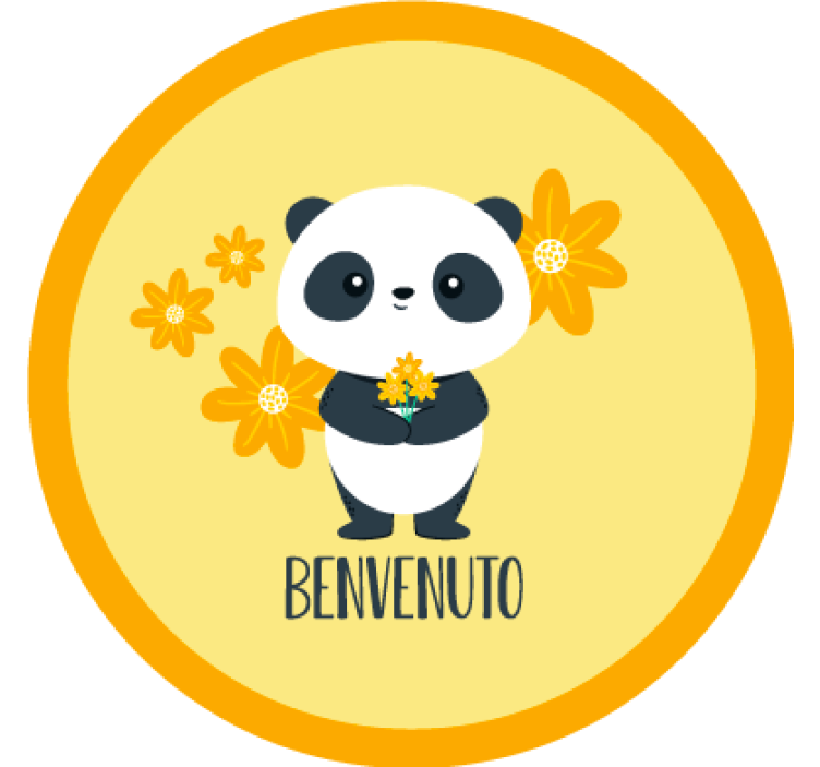 Roletai geltona panda sveiki atvykę į mano kambarį - „Tenstickers“