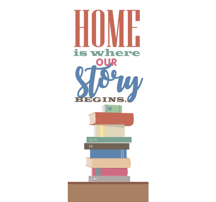 Namų istorija prasideda čia Roletai su tekstu - „Tenstickers“