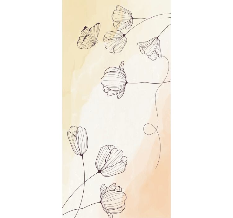 Roletai gėlių aquarella gėlių kontūras - „Tenstickers“