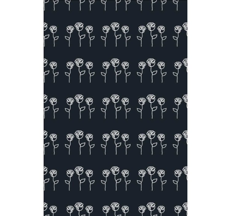 Juodai baltos rožės raštas Roletai gėlės ir augalai - „Tenstickers“