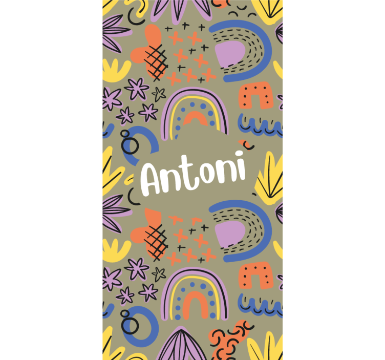 Roletai vaikų kambariui geometrinės vaivorykštės su vardu - „Tenstickers“