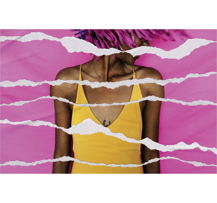 Moters atvaizdas suplėšyto popieriaus stiliumi Roletai modernus - „Tenstickers“