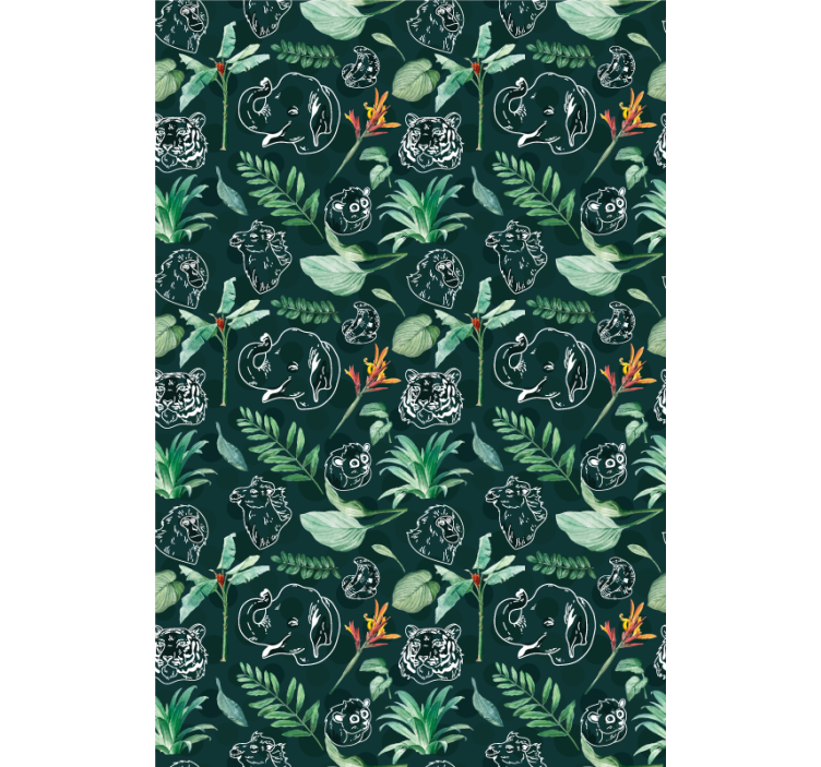 Roletai gyvūnai piešiniai gėlėmis - „Tenstickers“