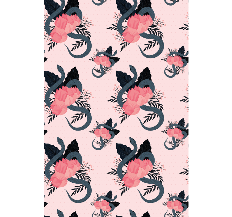 Gėlių ir gyvatės dizainas Roletai gėlės ir augalai - „Tenstickers“