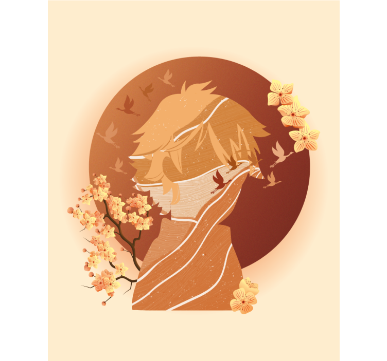 Azijos gamtos siluetas roletai su piešiniu - „Tenstickers“