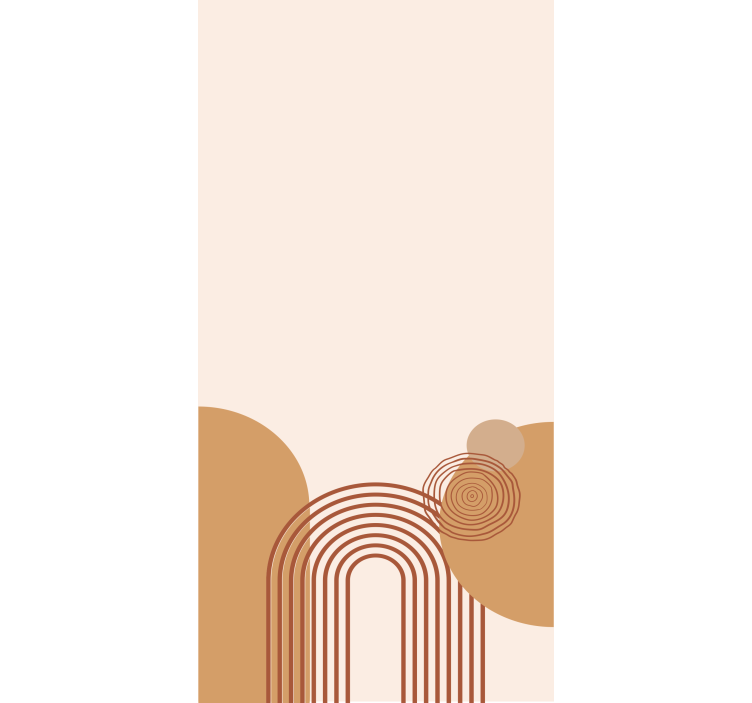 Lenktos linijos smėlio spalvos dizainas Roletai modernus - „Tenstickers“