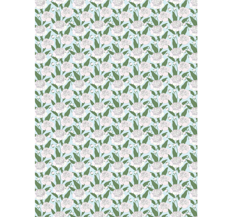 Baltojo bijūno raštas Roletai gėlės ir augalai - „Tenstickers“