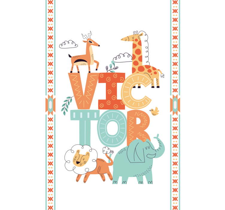 Laukiniai gyvūnai su vardu Roletai vaiku kambariui - „Tenstickers“