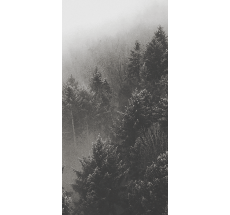 Pilkas miško siluetas Roletai medžiai - „Tenstickers“