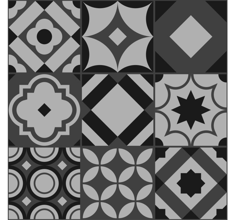 Juodos plytelės Roletai virtuvei - „Tenstickers“