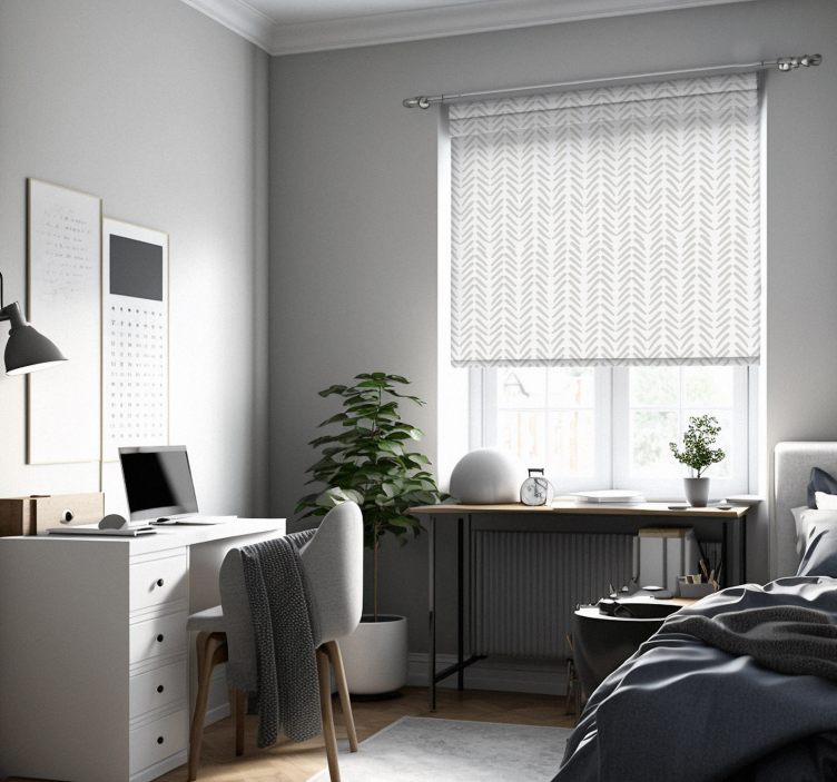 Pilkos abstrakčios linijos zig zag nordic blind - „Tenstickers“