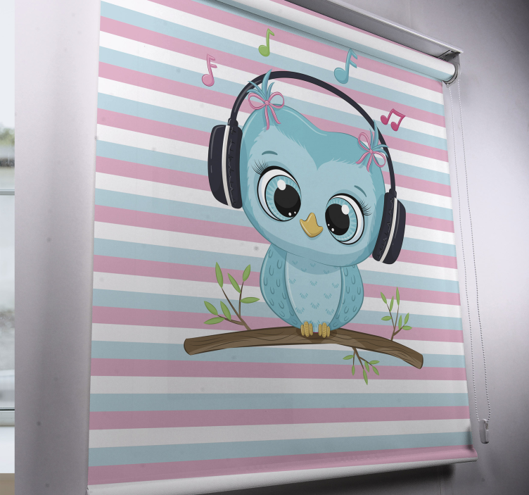 Muzikinė pelėdos iliustracija Roletai gyvūnai - „Tenstickers“