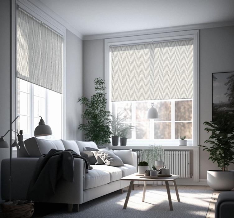 Pilkų linijų kaimiškas roletas - „Tenstickers“