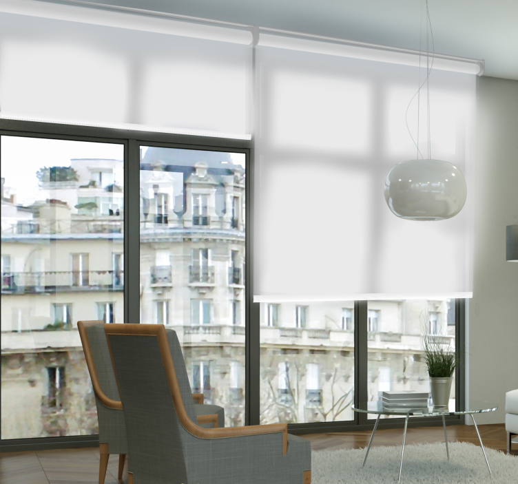 Balta permatoma svetainės roleta - „Tenstickers“