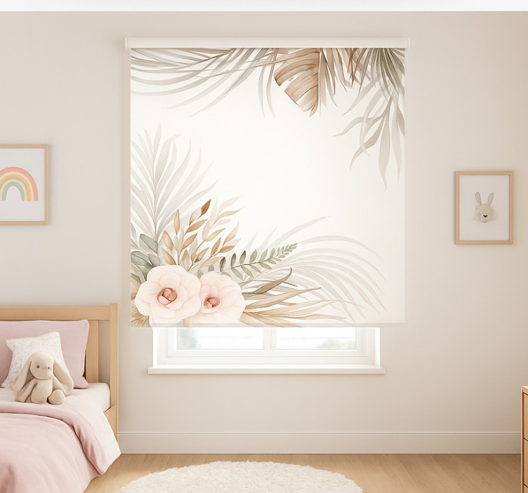 Boho gėlių dizainas Roletai vaiku kambariui - „Tenstickers“