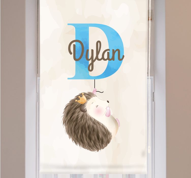 Ežiukas su inicialu ir vardu Roletai vaiku kambariui - „Tenstickers“