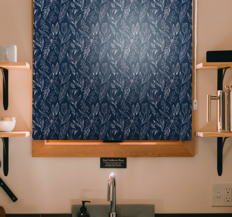 Gėlių motyvo elegancija Roletai gėlės ir augalai - „Tenstickers“