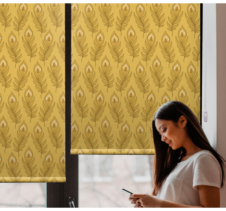 Grakštus lapijos motyvas Roletai gėlės ir augalai - „Tenstickers“