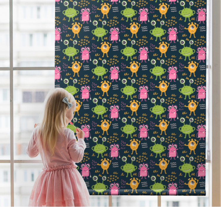 Juokingas spalvingas ateivių modelis vaikų roletai - „Tenstickers“