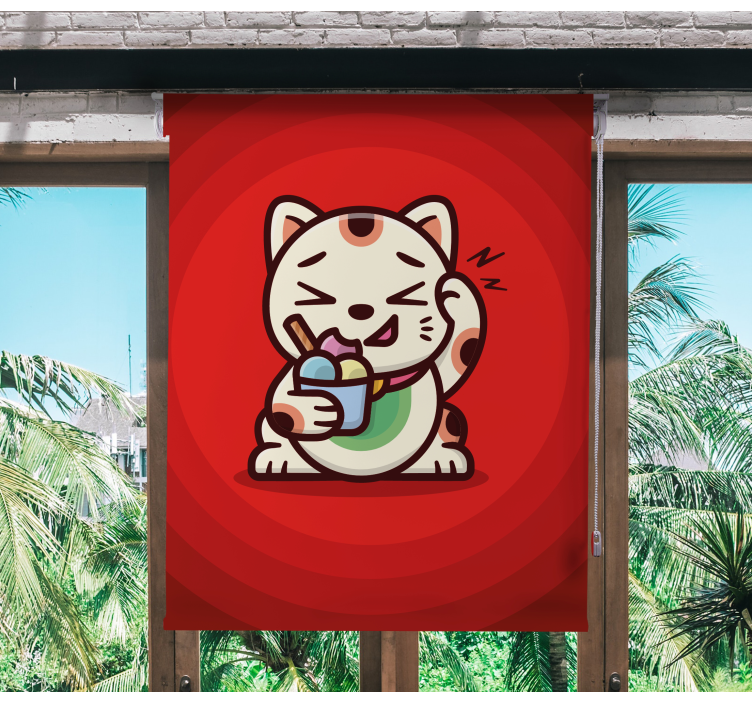 Katė mėgaujasi skanėstais Roletai linksma - „Tenstickers“