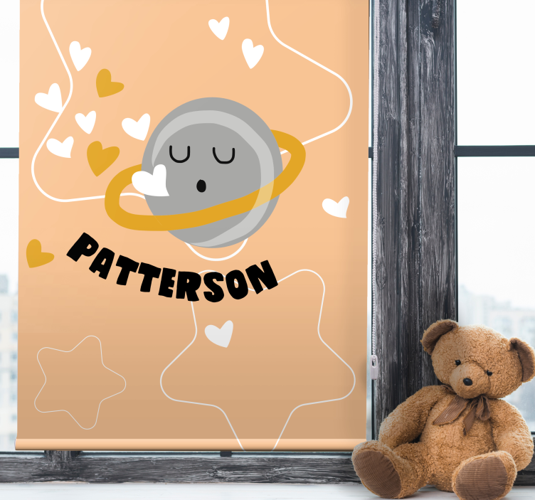 širdingas saturnas su vardu Roletai vaiku kambariui - „Tenstickers“