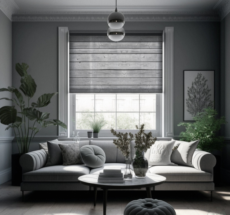 Medinis tamsiai pilkas kaimiškas roletas - „Tenstickers“