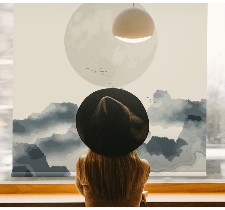 Mėnulio apšviestas debesų peizažas Roletai modernus - „Tenstickers“