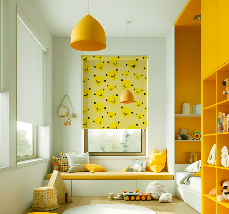 Meškiukų raštas Roletai geltona - „Tenstickers“