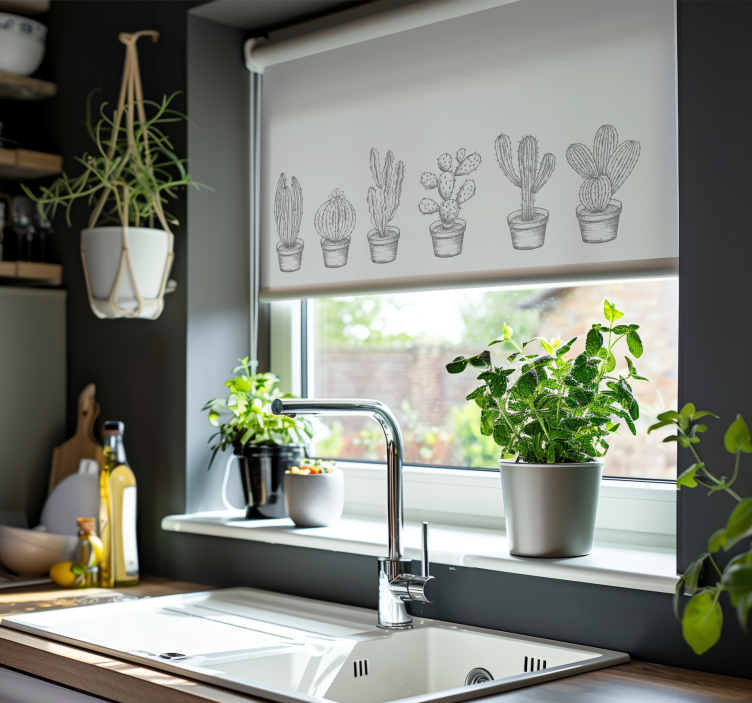 Pilki atspalviai Roletai kaktusas - „Tenstickers“