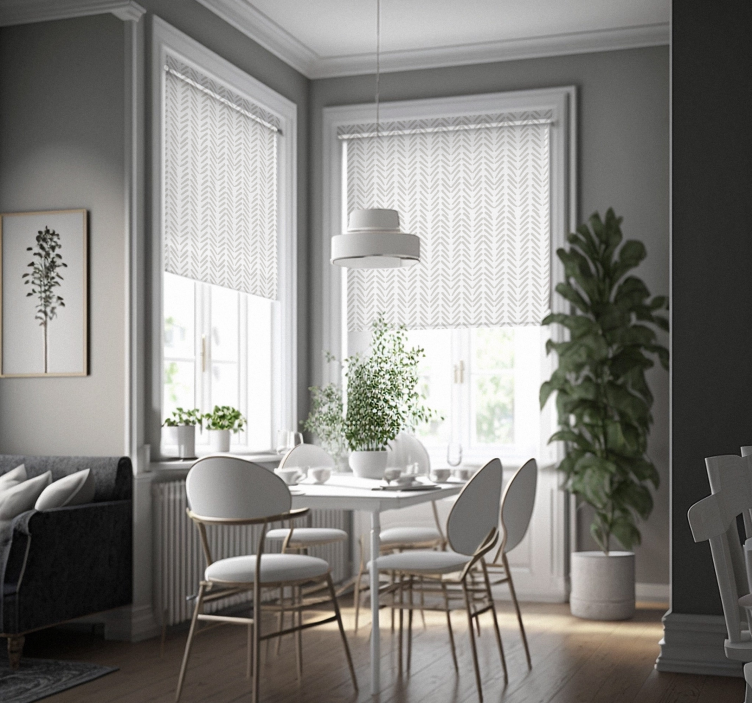 Pilkos abstrakčios linijos zig zag nordic blind - „Tenstickers“