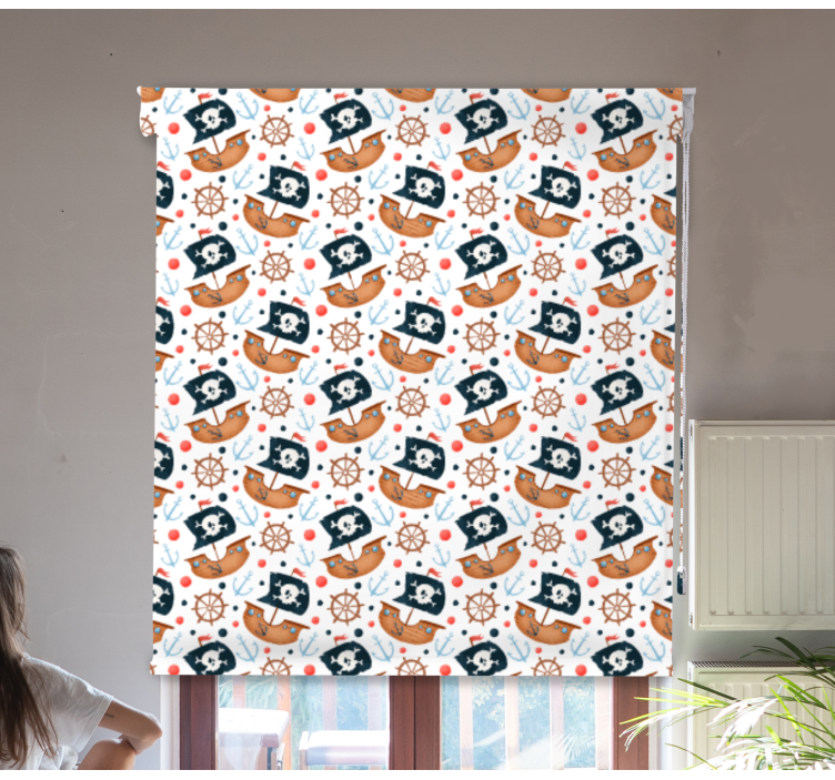 Piratų laivo modelis Roletai vaiku kambariui - „Tenstickers“