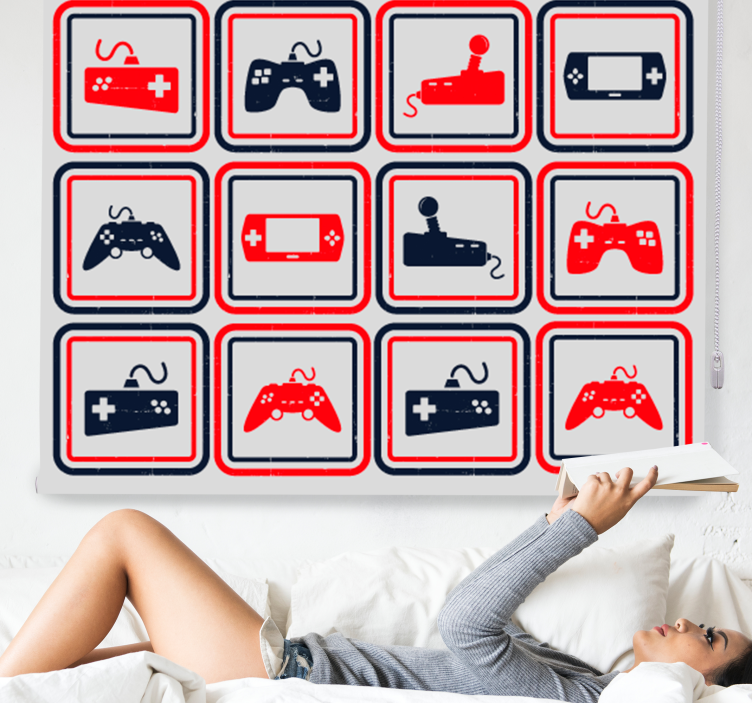 Retro pilka valdikliai geek ritininės žaliuzės - „Tenstickers“