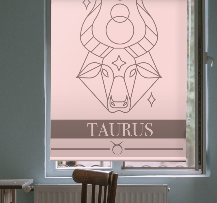 Roletai kitos žaliuzės taurus rožinė zodiako kortelė - „Tenstickers“