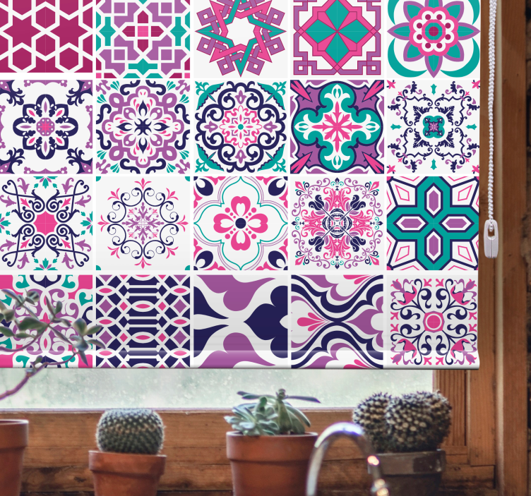 Roletai tekstūra ir raštas geometrinių plytelių raštas - „Tenstickers“