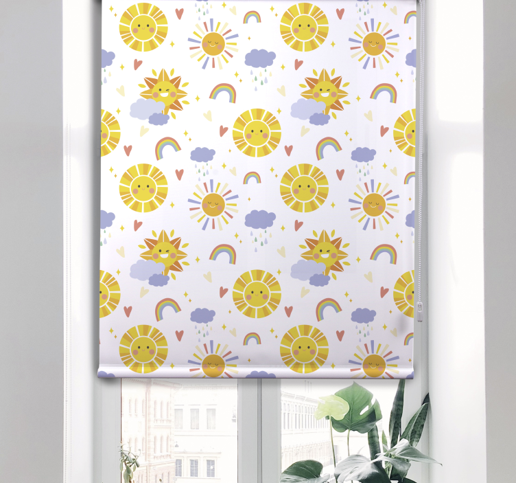 Saulėti debesys ir vaivorykštė Roletai vaiku kambariui - „Tenstickers“