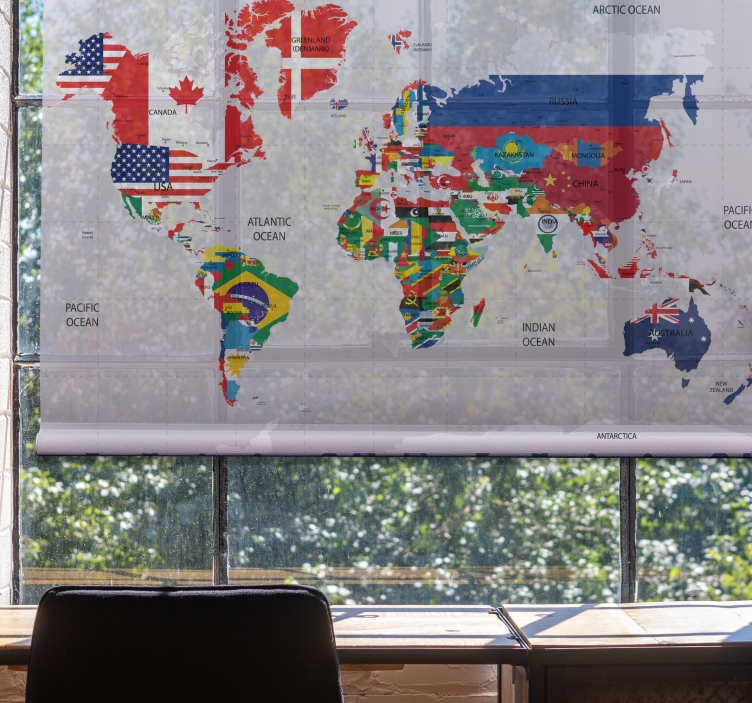 Spalvinga žemėlapio detalė Roletai pasaulio žemėlapis - „Tenstickers“