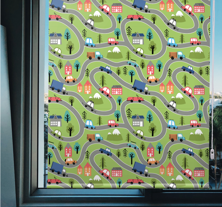 Spalvingi automobilių keliai Roletai vaiku kambariui - „Tenstickers“
