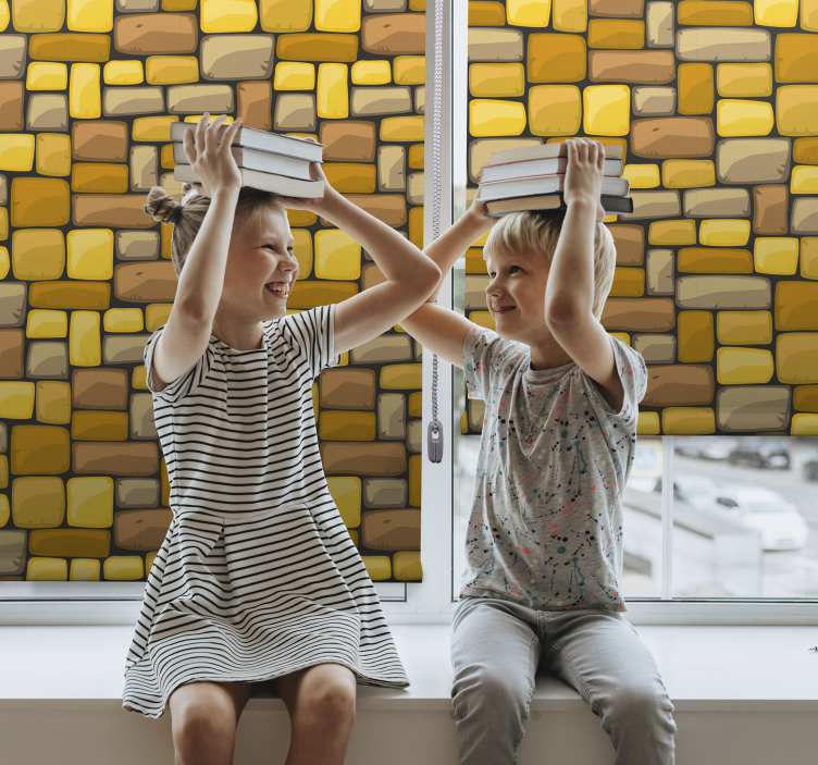 Stačiakampė geltona mozaika Roletai tekstūra ir raštas - „Tenstickers“