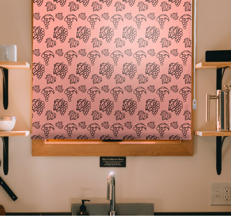 Vynuogių ir lapų raštas Roletai vaisiai ir daržovės - „Tenstickers“