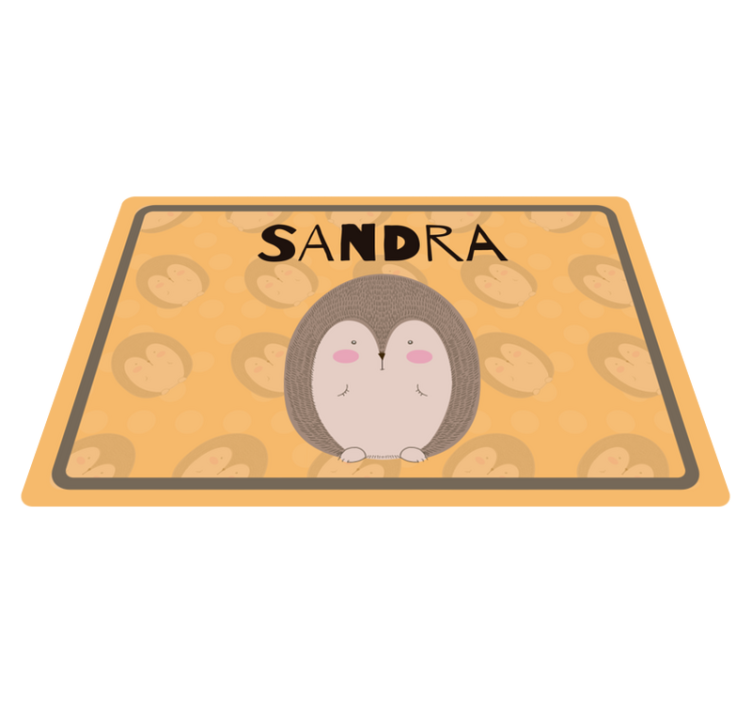 Vaikiški stalo padėkliukai su mielu ežiuku meno kūriniu - „Tenstickers“