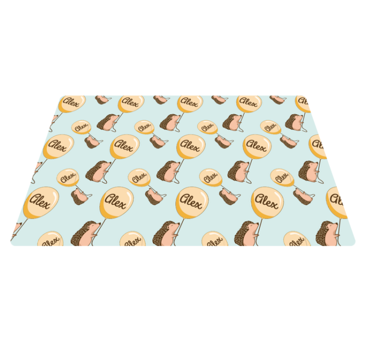 Ežiukas su balionais su vardu vaikiškas stalo padekliukai - „Tenstickers“